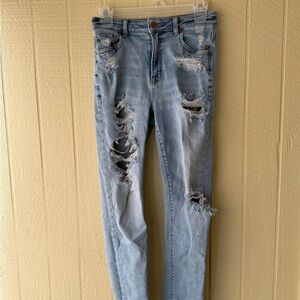 American Eagle Outfitters Blue Skinny Jeans Distressed